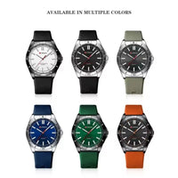 CURREN 8449 Men's Quartz Watch Fashion Leisure Outdoor Clock Analog Display Black Orange Silicone Strap Wristwatch for Male