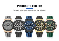CURREN Luxury Man Wristwatch Chronograph Date Waterproof Rubber band Casual Quartz Men's Watches Sports Male Clock Reloj