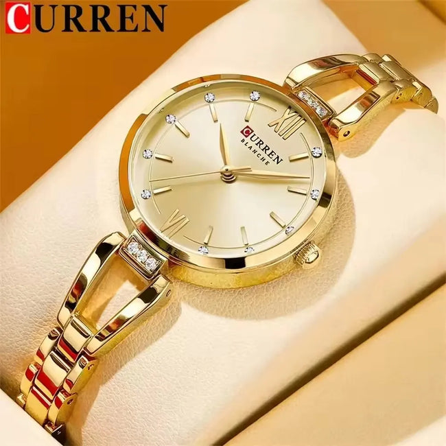 CURREN 9092 Women's Stainless Steel Quartz Watch Luxury and Elegant Watch Business Women's Bracelet Watches Relojes De Mujer