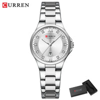 CURREN Women's Luxury Brand Watches Simple Quartz Auto Date Wristwatch Female Waterproof Clock Luminous Hands 9107