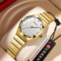 CURREN Luxury Stainless Steel Watches Female Classic Round Dial Quartz Watch Women Business Wristwatches Wrist with Box
