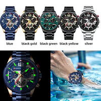 CURREN Casual Business Chronograph Waterproof Stainless Steel Watch Mens New Luxury Fashion Quartz Men Wristwatch часы мужские