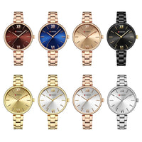 CURREN Fashion Women Watches Top Brand Luxury Lady Girl Wristwatch Rose Gold Stainless Steel Bracelet Classic Female Clock 9017