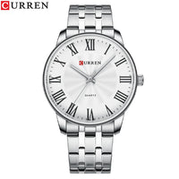 Curren 8422 Men's Minimalist Roman Numeral Quartz Watch, Water-resistant Round Business Wristwatch