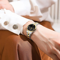 CURREN Simple Round Dial Fashion Dress Quartz Watches for Ladies with Stainless Steel Bracelet Luxury Wristwatches