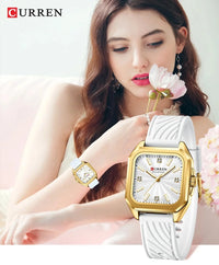 CURREN 9113 Stylish Ladies' Quartz Watch, Waterproof Square Small Dial Wristwatch with Sleek Design for Daily Wear