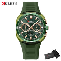 CURREN Men's Watch New Luxury Quartz Clock Original Silicone Sports Multi Functional Waterproof Luminous Date Timer Wrist Watch