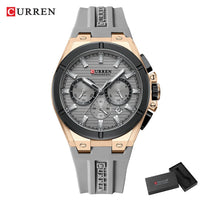 CURREN Luxury Man Wristwatch Chronograph Date Waterproof Rubber band Casual Quartz Men's Watches Sports Male Clock Reloj