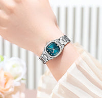 CURREN Jam Tangan Perempuan Original Waterproof Quartz Stainless Steel Minimalis Green Watch Women 9104