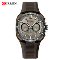 CURREN 8502 Brand New Quartz Watches for Men Chronograph Calendar Luminous Sport 30M Waterproof Silicone Strap Mens Wristwatch