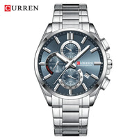 CURREN Men's Quartz Chronograph Watch with Luminous Hands,Auto Date Stainless Steel Band, Precision Style Wristwatche Waterproof