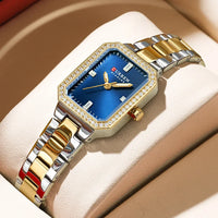CURREN Women Watch Quartz Watch for Ladies Simple Elegant Dress Wristwatch Stainless Steel Bracelet