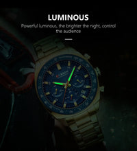 CURREN High Quality Men's Luxury  Fashion Quartz Watch Men Round Business Student Sport Waterproof Glow Clock