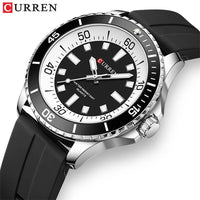 Curren 8448 Original Silicone Clock Hands Quartz Watches for Men Army Waterproof Sports Male Wristwatch reloj hombre