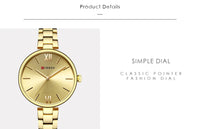 CURREN 9017 Roman Numeral Quartz Watch for Ladies, Waterproof Minimalist Casual Wristwatch with Stainless Steel Strap
