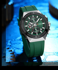 CURREN 8462 Top Luxury Quartz Men's Watch Silicone Strap Multifunctional Timing Code Classic Luminous Waterproof Men's Watch