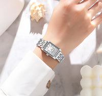 CURREN Luxury Ladies Fashion Quartz Watch Simple Scale Square Quality Women Watches Business Stainless Steel Folding Clock