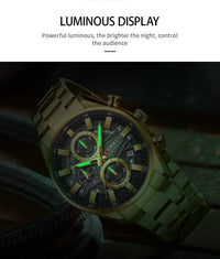 CURREN Men's Chronograph Watch Sport Wristwatch for Men Fashion Design Dial with Date Stainless Steel Band Relogio Masculino