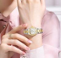 CURREN Round Mini Dial Quartz Watch Ladies Simple Casual Alloy Case Wristwatch Stylish Fashion Gift for Women Montres Femmes