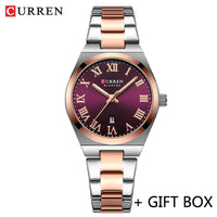 CURREN Women Watch Top Brand Luxury Lady Girl Wristwatch Elegant Stainless Steel Bracelet Waterproof Casual Female Clock 9095