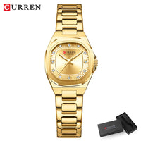 CURREN Jam Tangan Perempuan Original Waterproof Quartz Stainless Steel Minimalis Green Watch Women 9104