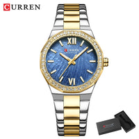 CURREN Women's Quartz Watch - Elegant Slim Stanless Steel Wristwatch Waterproof Luminous Hands Watch for Ladies