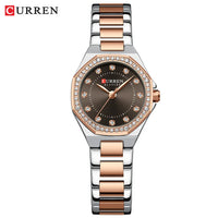 CURREN Women's Watches Elegant Fashion Original Quartz Watch for Laides Waterproof Stainless Steel
