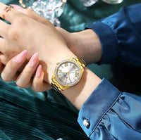 CURREN Brand New Charming Rose Ladies Watch Luminous Hands Stainless Steel Strap Clock Thin Quartz Ladies Watch relogio feminino