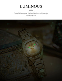 CURREN Jam Tangan Perempuan Original Waterproof Quartz Stainless Steel Minimalis Green Watch Women 9104