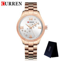 CURREN New Fashion Women Watches Top Brand Luxury Lady Girl Wristwatch Black Stainless Steel Bracelet Female Clock Gift 9009