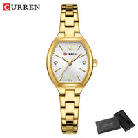 CURREN Fashionable Barrel-Shaped Simple Elegant Quartz Watch Women's Elastic Band Retro Women's Watch