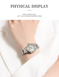 CURREN Elegant Fashion Women's Watches Luxury Brand Original Quartz Watch for Ladies Waterproof Stainless Steel Clock