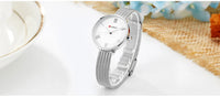 CURREN 9020 Small Dial Quartz Watch for Ladies, Waterproof Elegant Mesh Strap Fashion Wristwatch