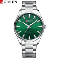 CURREN 8425 Neutral Round Baton-marked Stainless Steel Watch, Water-resistant Business Men's Wristwatch