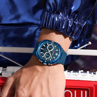CURREN Men's Watch New Luxury Quartz Clock Original Silicone Sports Multi Functional Waterproof Luminous Date Timer Wrist Watch