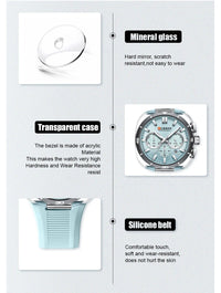 CURREN Men's Watch New Luxury Quartz Clock Original Silicone Sports Multi Functional Waterproof Luminous Date Timer Wrist Watch