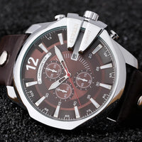 Curren Mens Watches Top Brand Luxury Gold Big Dial Man Quartz Watch Leather Strap Outdoor Casual Sport Wristwatch Male Clock