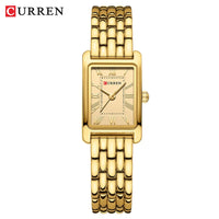 CURREN Luxury Ladies Fashion Quartz Watch Simple Scale Square Quality Women Watches Business Stainless Steel Folding Clock