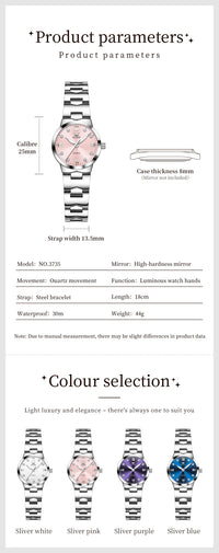 OLEVS 3735 Women's Quartz Wristwatch Delicate Fashion Small Dial Elegant Ladies Dress Watches Waterproof Watches for Woman New