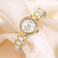 BERNY Women's watches Luxury Elegant Ceramics Quartz Ladies Wristwatch Small Dial Stainless Steel Casual Simple Dress Watch