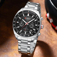 CURREN High Quality Men's Luxury  Fashion Quartz Watch Men Round Business Student Sport Waterproof Glow Clock