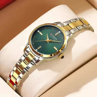 CURREN 9094 Small Dial Quartz Watch for Ladies, Waterproof Round Minimalist Wristwatch with Stainless Steel Strap