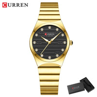 CURREN Luxury Brand Women's Watch Ladies Steel Strap Quartz Timepiece with Luminous Hands and Simple Design