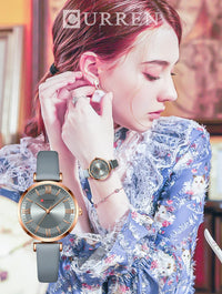 CURREN 9079 Elegant Women's Quartz Watch Fashion Casual Leather Strap Waterproof Clock Business Lady Watch Gift Reloj Mujer