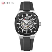 CURREN Watch for Men Automatic Mechanical Original Waterproof Silicone Strap Luminous Business Fashion clock