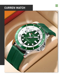 Curren 8448 Original Silicone Clock Hands Quartz Watches for Men Army Waterproof Sports Male Wristwatch reloj hombre