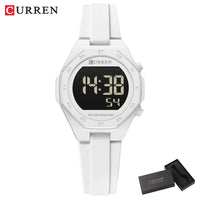 CURREN Woman Fashion Watches Fashion Sports Watch Silicone Strap 3ATM Waterproof Time Display Women's LED Digital Watch Gift