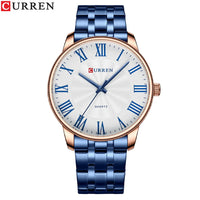 Curren 8422 Men's Minimalist Roman Numeral Quartz Watch, Water-resistant Round Business Wristwatch