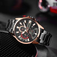 CURREN Men's Exquisite Sports Multifunction Watch New Luxury Stainless Steel Quartz Watch with Luminous Hand Clock часы мужские