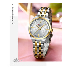 CURREN Luxury Women Watches Fashion Casual FemaleLadies Stainless Steel Quartz Wristwatches Life Waterproof Girlfriend Gift